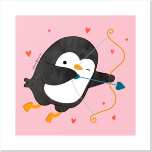 Penguin Cupid Posters and Art